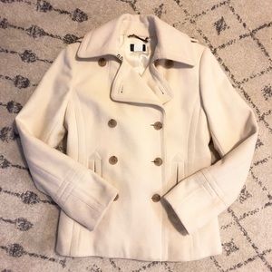 J.Crew cream double-breasted pea coat